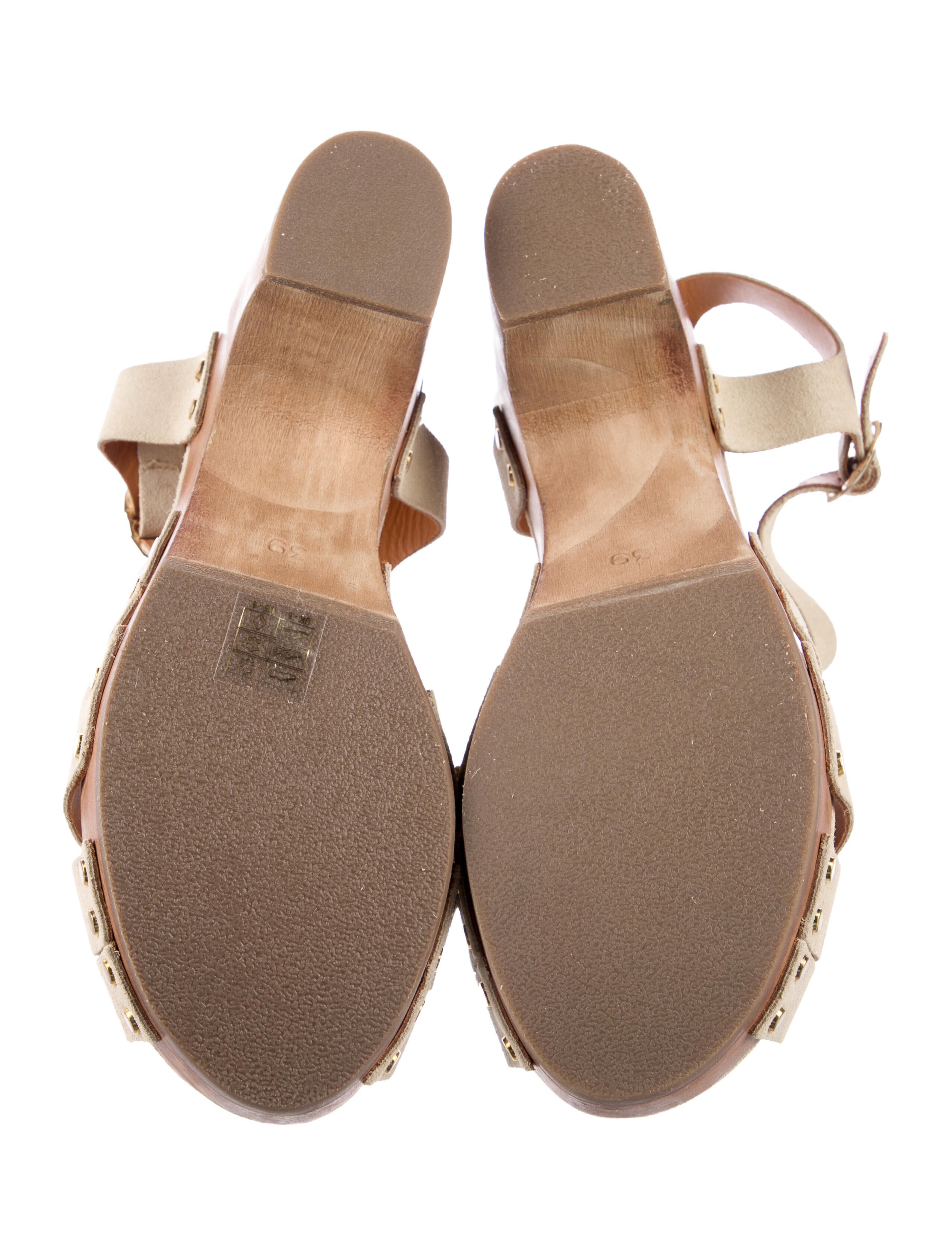 Sézane Suede Colorblock Pattern Sandals